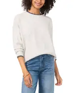 Vince Camuto Contrast Trim Crewneck Sweater