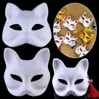 Hand Painted Fox Mask DIY Half Face Fun Paper Masks Ballroom