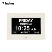 7/8 Inch LED Clock Dementia Digital Calendar Alarm Day/Week/Month/Year Large