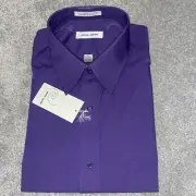 PIERRE CARDIN MEN'S PURPLE LONG SLEEVE BUTTON DOWN DRESS SHRIT 16-16 1/2