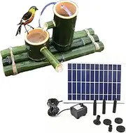 Water Features for The Garden,5W Solar Fountain Pump,Bamboo Fountain,Water Fountain Kit with Solar Power Panel and 5 Nozzle(80Cm) (45cm)