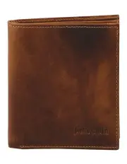 [PIERRE CARDIN] Rustic Leather Tri-Fold Wallet in Chestnut