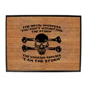 The Devil Whispers You Cant Withstand The Storm - Funny Novelty Doormat Man Cave Floor mat