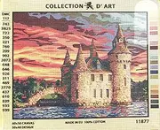 Needlepoint Painted Canvas Cross Stitch Tapestry Kit Gobelin - Bolda Castle. 20"x24" by Collection D'Art 11877