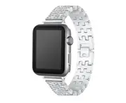 Stylish Shiny Steel Belt Solid Stainless Steel Chain Strap Steel Strap for Apple Watch5 4 3 2 1-Silver