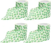 4 Rolls Four Leaf Print Tissue Paper Rolls Soft Comfortable Toilet Paper for Use