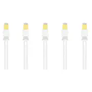 5x Cruxtec CAT8 40GbE SF/FTP Triple Shielding PoE Ethernet Cable 30cm White