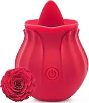 Full Range Colors Rose Tongue for Licking, Rose Toy for Women Gift， Rose Red Toy, Electric Women Relaxing Adult Toy, Support 10 Modes Stimulator Licking Nipple