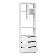 Artiss Bookshelf with Drawers - NANA White