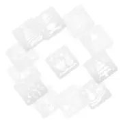 12 Pcs Drawing Templates Christmas Card Stencils Merry Banner Large