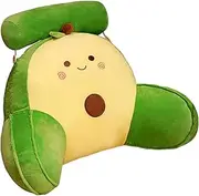 LeoLeoyy Reading Pillow with Arm, Soft Bed Rest Pillow, Cute Plush Chair Back Cushion, Waist Rest Cushion for Women Bedroom Car Husband Girls, M Avocado