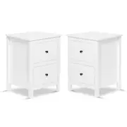 Set of 2 Bedside Table Drawers Nightstand Lamp Side Unit Timber Storage Cabinet