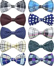 PET SHOW 10 Pack Pet Big Dogs Collar Embellishment Attachment Bow Ties for Medium Large Dogs Collar Charms Accessories Slides Bowties for Birthday Wedding Parties Assorted A Style Assorted B Styles