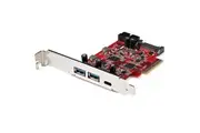 StarTech.com USB Adapter - PCI Express x4 - Plug-in Card - Red - UASP Support - 5 Total USB Port(s) - PC, Linux, Mac