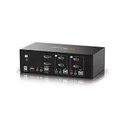 HDMI KVM Switch 2 Monitors 2 Computers 4K@60Hz, USB 2.0, Dual Monitor KVM Swi...