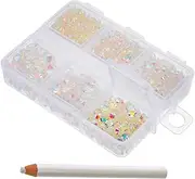 SOESFOUFU Nail Art Charms Flatback Resin Diamond Decor Creative Design Nail Accessory Manicure Charm Kit