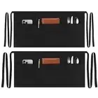 2 Pack Server Aprons with 3 Pockets, Water Oil Stain Resistant Black2, 2 Pack