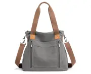 Portable large-capacity women's bag Canvas bag Women's casual shoulder bag Women's bag