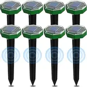 Ultrasonic Mole Repellent, Solar Vole Repellent, Repels Moles and Snakes, Pack of 8