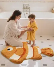 Cute Animal Bathroom Rugs, Plush Absorbent Bath Mats for Bathroom, Non-Slip B...