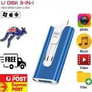 2TB 1TB 128/512GB USB 3.0 Flash Drive Disk Storage Memory Stick For iPhone IOS