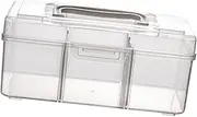 kokiya Medication Box,First Aid Box,Latching Lid,Lightweight,Clear,Medication Storage Organizer,Medication Storage Box,for Office Camping, Separated Small Size