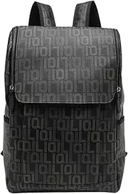 Lizbin Laptop Backpack, Travel Backpack Vintage Backpack, Computer Bag Work Bag, PU Leather Laptop Backpack for Men Women, Backpack with Laptop Compartment, Fits 14 Inch Notebook (Black)