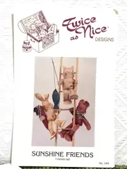 Twice as Nice Designs Sunshine Friends Dolls Patterns 7" Rabbit Cat Dog NEW