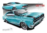 Monaro HK HK MONARO MARLIN TURQUOISE A1 STRETCHED CANVAS (HC70E)