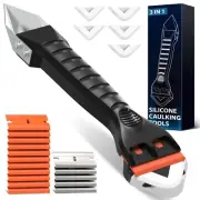 Silicone Caulking Tool Kit 3-in-1: Grout Sealant Remover Finishing Scraper To...