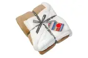 Riva Home Lux Sherpa Throw (Natural) (127x152cm)