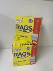 2 Pack Scott 75260 Rags-In-A-Box Multi-Purpose Towels, White, 200 Rags Each New