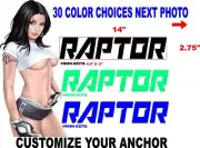 RAPTOR MINN KOTA DECAL DECALS CUSTOM ANCHOR 30 color choices