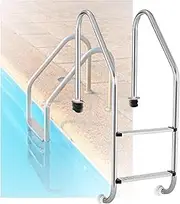 Swimming Pool Ladder,with Double Handrails and 2/3 Step Pedal,for Outdoor Bath Water Park,Weight Capacity 550 Lbs(2-steps1.0mm)