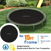 Replacement Round Jumping Mat Fit 15FT Trampoline with 96 Rings 7" Springs