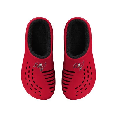 FOCO NFL Men's Tampa Bay Buccaneers Lined Big Logo Clogs