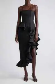NWT Zimmermann Harmony Tango Ruffle Linen Midi Dress Size 0P