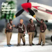 4pc 1/87 American Pilot Soldier Scene Props Miniatures Figures For Cars Vehicles