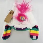 Lazy One Unicorn Critter Cap Hat Beanie Winter White Fleece Lined Toddler Size S