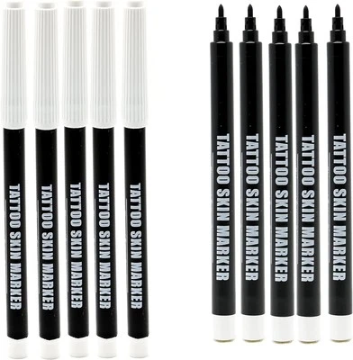 Body Pen Markers Tattoo Skin Stencil 5 Pack Bold for Freehand Drawing on Human S