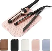 Professional Silicone Heat Resistant Styling Station Mat for All Hair Irons, Curling Iron, Straightener Pad, Iron Flat Hair, Waver, Hair Styling Tools Appliances Hair Dryer Salon Tools Rose Gold Blush