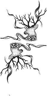 Best Friend Tattoos,Deer HC-BB-922,Deer Tattoos,Real Tattoo Look,Water-Resistant,Lasts 1-2 Weeks,Resilience,18 x 11 cm