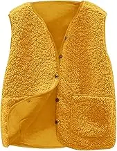 Flat Collar Jacket Solid Color Lamb Wool With Pockets Warm Casual Cotton Vest Long Bubble Vest Women