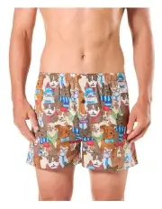 [Mitch Dowd] Dawgs and Kittens Cotton Boxer Shorts in Multi