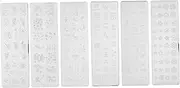 Healvian 6pcs Stainless Steel Nail Art Printing Board Floral Nail Templates Creative DIY Manicure Stamping Plates for Women Girls Ladies