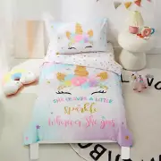 4-Piece Toddler Bedding Set, Includes 1 Flat Sheet, 1 Fitted Sheet, 1 Comforter