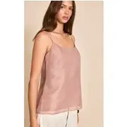 Mauve Chiffon Strappy Cami Top, Mauve