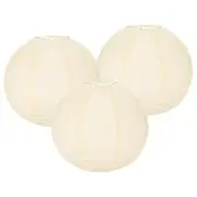 3Pcs 12 Inch Cream White Paper Lanterns Decorative Round Hanging Ball Lantern