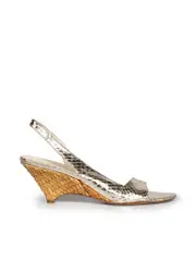 Silver Snake Embossed Sandals