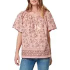 NWT Faherty Florence Organic Cotton Peasant Blouse Small